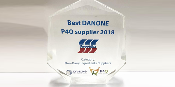 Sweetmix conquista prêmio Best Danone P4Q Supplier 2018